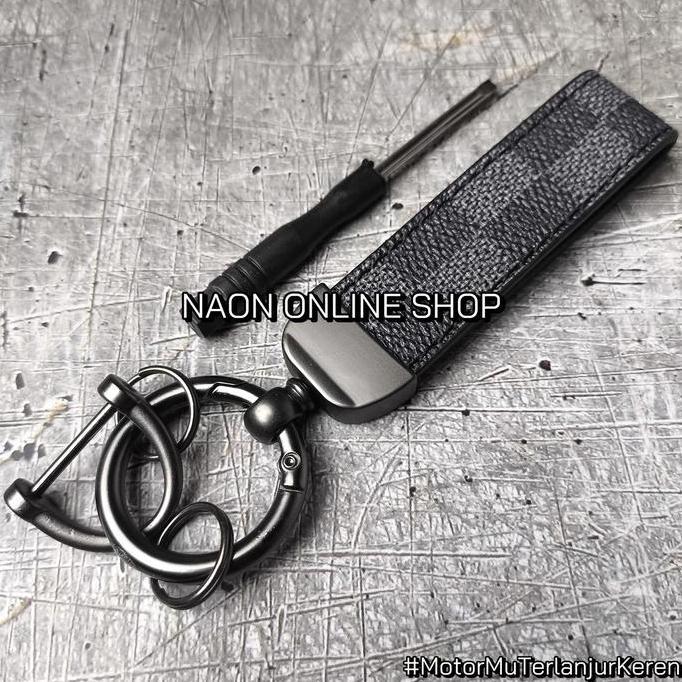 Gantungan Kunci Pinggang Kulit Leather Keychain Remote Motor Mobil