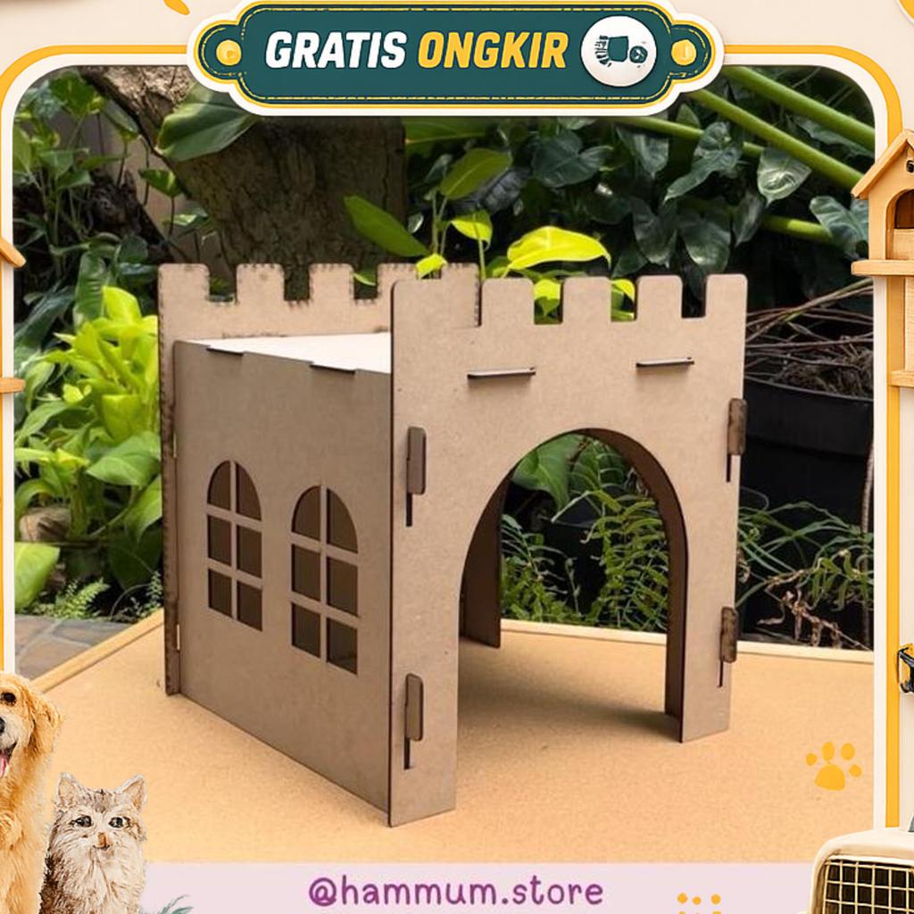Rumah Kelinci Tingkat | Rumah Kucing | Istana Kelinci Kayu | Tempat Tidur Kandang Kelinci