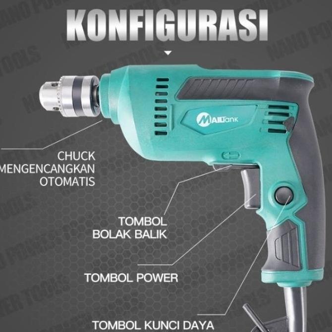 Clamme- Bor Listrik 10 Mm Sh 30 Mesin Bor Tangan Mailtank Sh 30 Drill Mailtank