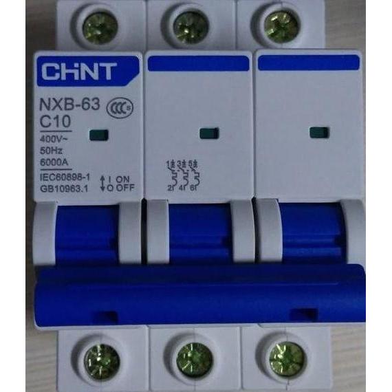 Chint MCB 3P 3 Phase 10 Ampere 10A 10 A 6kA SNI NXB-63 C10