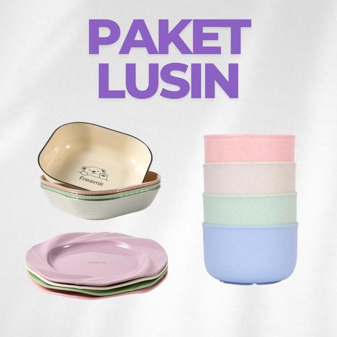 Whynot99- Dapat 12 Item / Paket Lusin / Freemir Piring Cantik Freemir Mangkok Freemir Piring Saji Ce