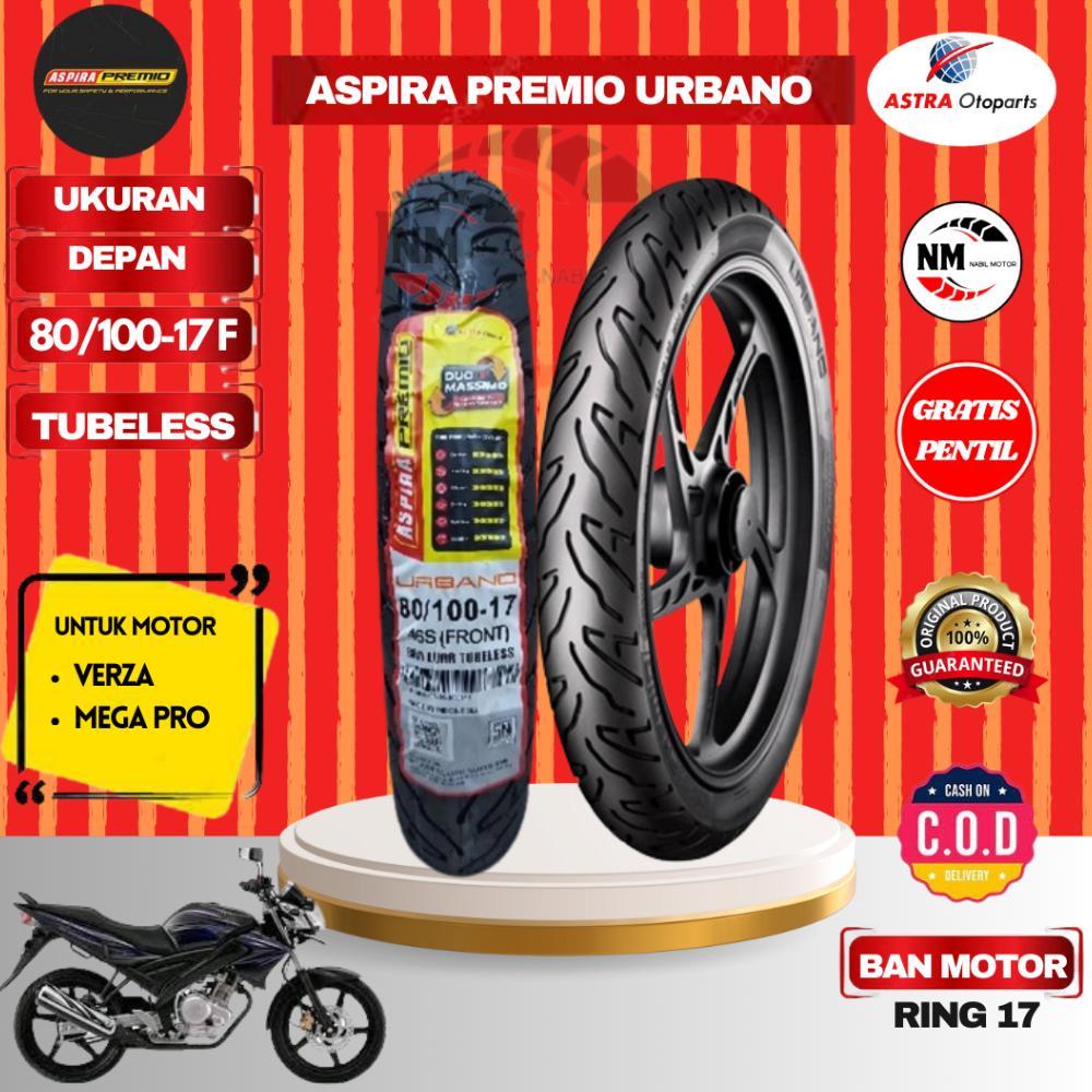 NEW Ban Motor Aspira Urbano 80/100-17 Front Bonus Pentil verza ring 17 TL [terbaik][terlaris]
