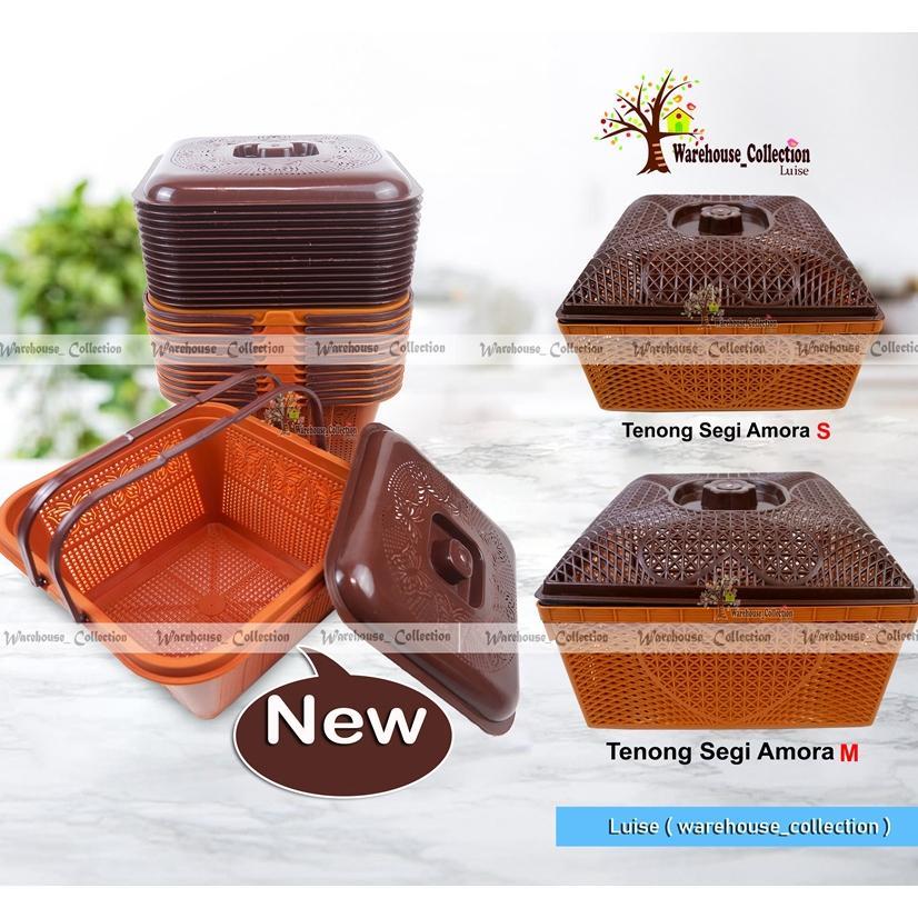 WAKUL SEGI /TENONG SEGI AMORA/WAKUL TUTUP ANYAM COKLAT SERBAGUNA PLASTIK /KOTAK SERBAGUNA / WADAH SA
