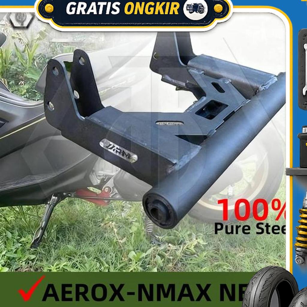 Engine Mounting Custom Panjang Aerox/Nmax/Lexi Sepeda Motor Dari Baja Lembut Tahan Lama Dan