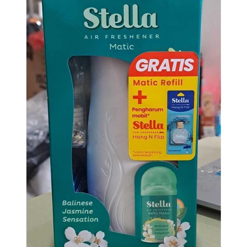 [ Set Alat+Refill ] Stella Matic Box Free Pewangi Mobil Hang N Flip / Pewangi Otomatis Semprot