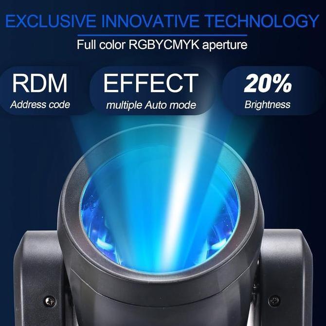 Moving Head Beam Light DMX 512 Paket Beam Stage Lighting Lampu Panggung Sorot Putar Beam Full Color 