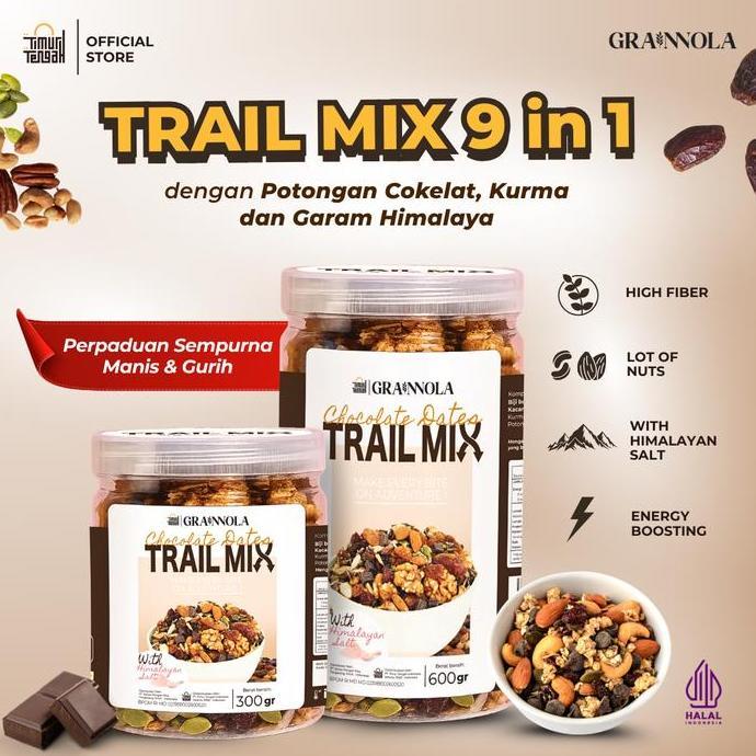Yummy Timur Tengah 9 in 1 Trail Mix Chocolate Dates 600 gr | Almond, Walnut, Kurma, Choco Chunks, Ra