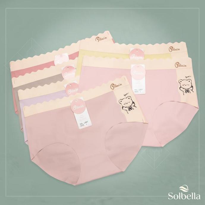 Solbella - [PAKET 6 & 12 PCS] Polini - Celana Dalam Wanita Seamless Anti Jiplak Stretchy (CW-997-PLN