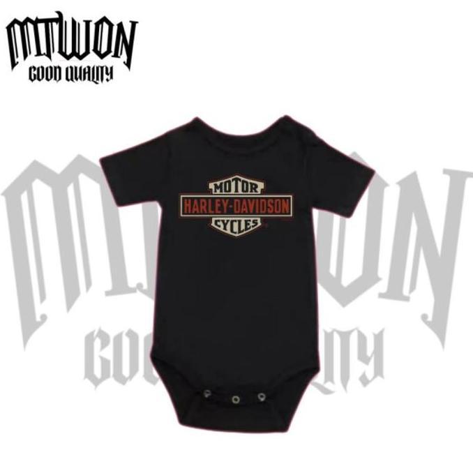 Kaos baju bayi jumper baby kids pendek HARLEY DAVIDSON motorcylce logo tulisan usia 0 1 2 3 4 5 6 7 