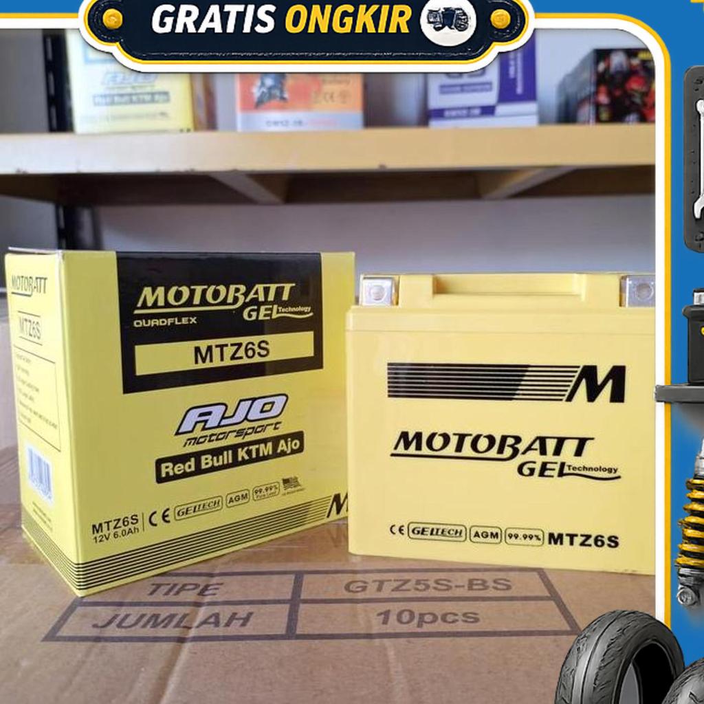Aki Motor Vario 125 Techno, Vario 150, Pcx 150 / 160, Cb 150R Old/ New Motobatt Mtz6S Aki Kering Gel