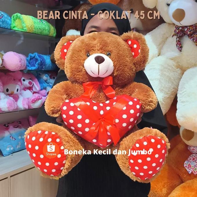 Boneka Teddy Bear Love Tersedia 4 Warna Pilihan - KBC TOYS
