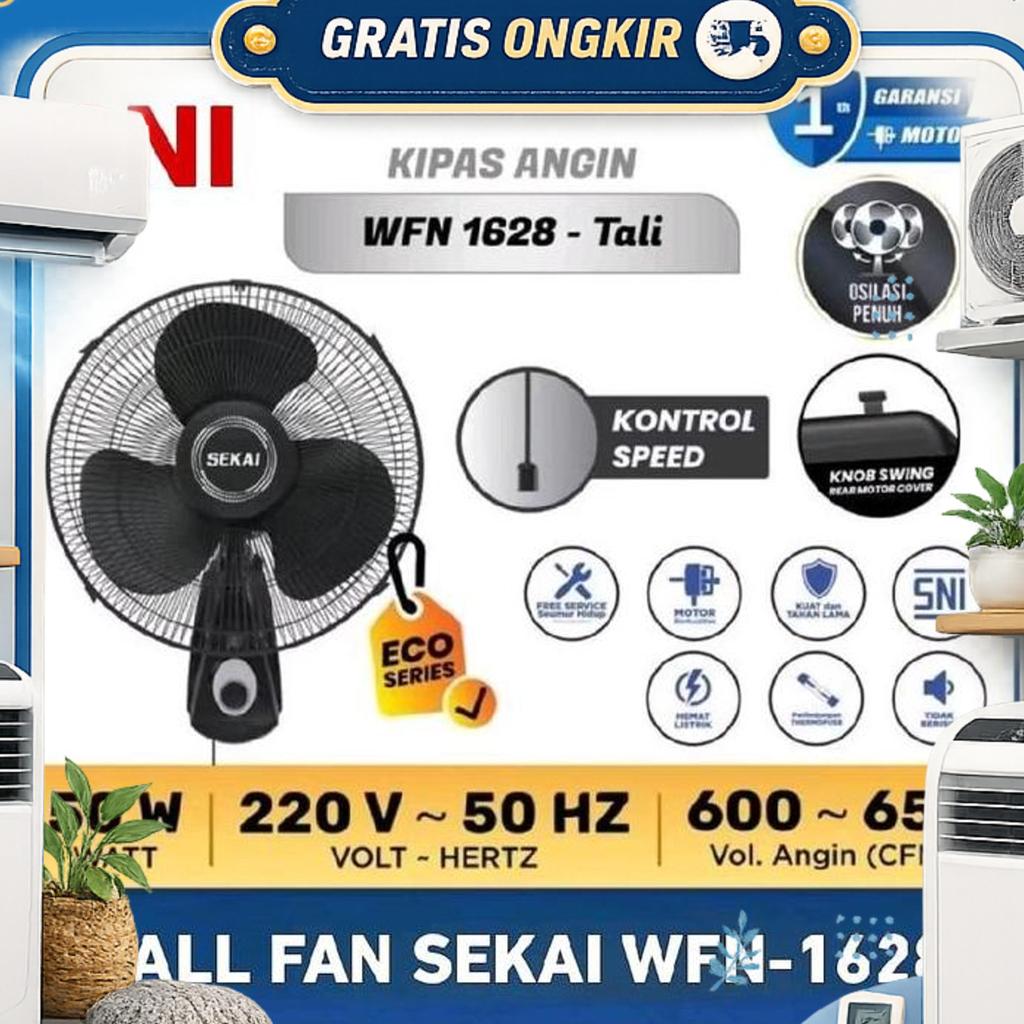 Sekai Kipas Angin Dinding Wfn1628 Rc Remot / Wfn1628 Ukuran 16Inci Wall Fan Sekai Kipas Sekai