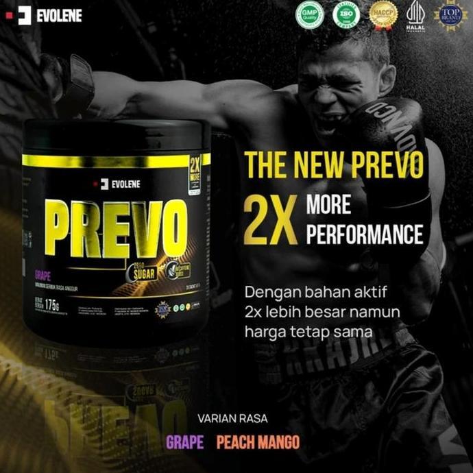 Evolene New Prevo 25Sachet Pre Workout Zero Caffein, Bukan Prevo 35Sachet New Prevo 25Serving Bpom