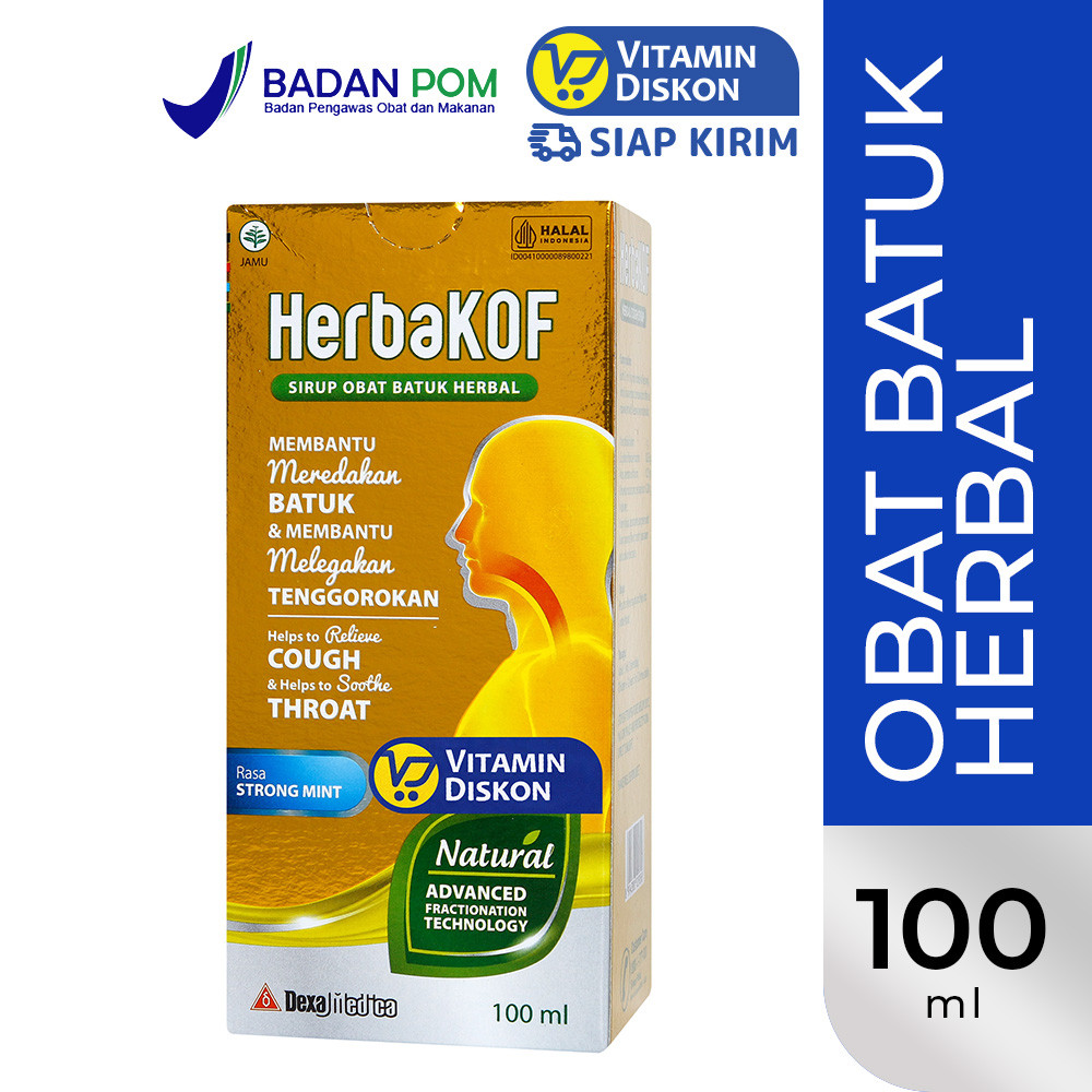 HERBAKOF SIRUP OBAT BATUK HERBAL STRONG MINT