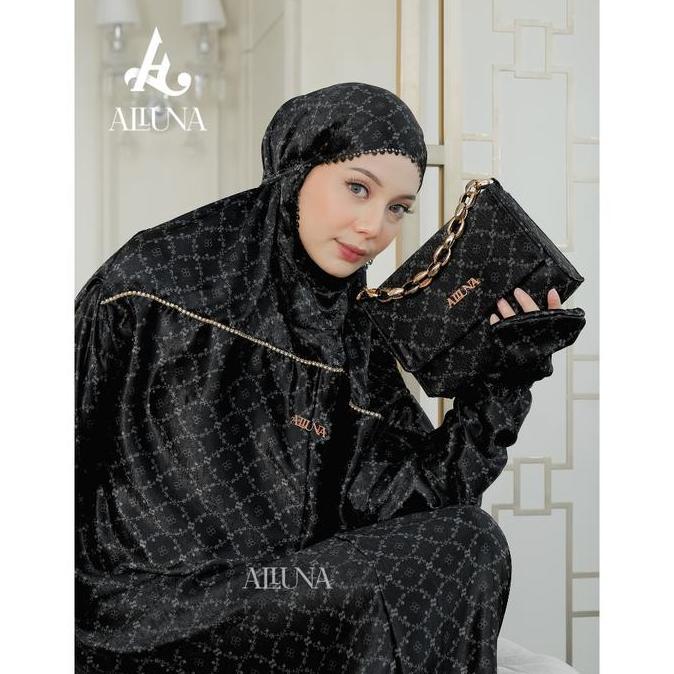 ALLUNA - Mukena Dewasa Terusan Santorini Silk Kayza Series Traveling JM
