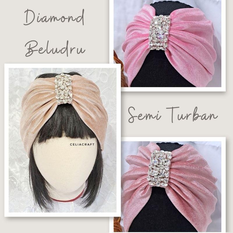Bandana / Semi Turban Diamond (Part 1 Beludru) Dewasa & Anak