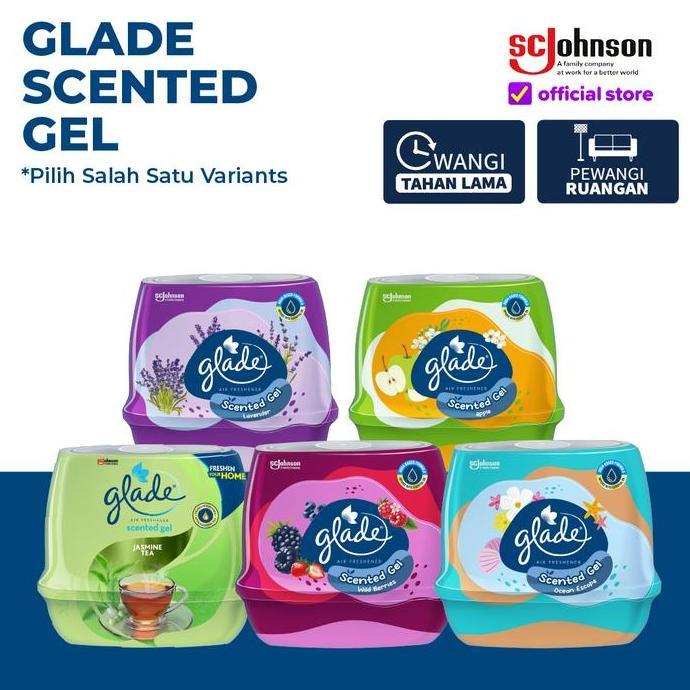 Glade Scented Gel Pengharum Ruangan - Pewangi Kamar Mandi