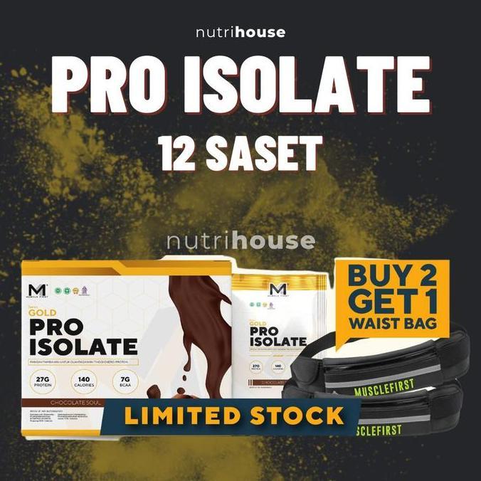 M1 Pro Isolate Box 12 Saset Muscle First Whey Protein Isolate Saset