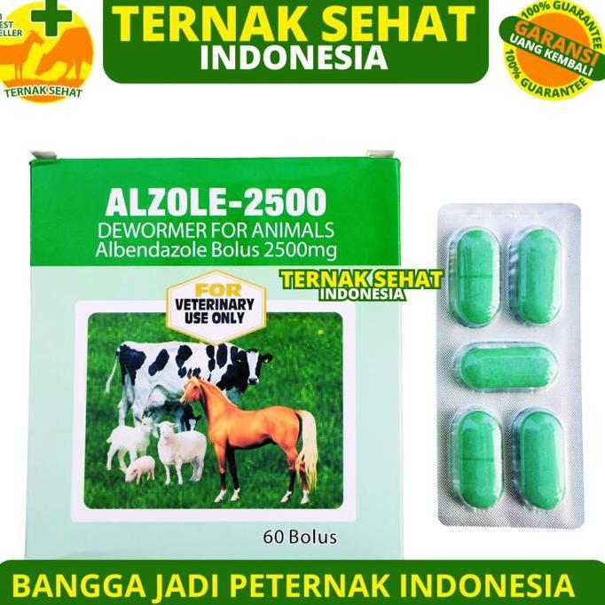 ALZOLE 2500 1 STRIP (5 BOLUS) - Obat Cacing Sapi Kerbau Bolus - Obat Cacing Sapi Paling Ampuh