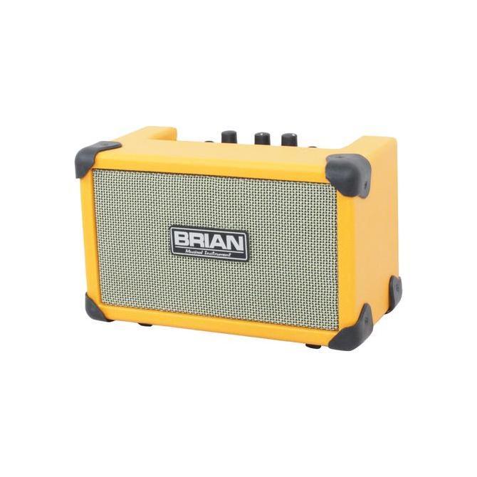 Avastashop - Ampli Mini Gitar dan Bass Akustik dan Elektrik 4 inch Warna Orange Merk BRIAN  Murah Ja