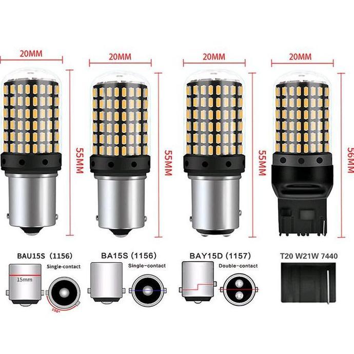 Lampu LED T20 7443 Lampu rem Mobil 144smd 3014