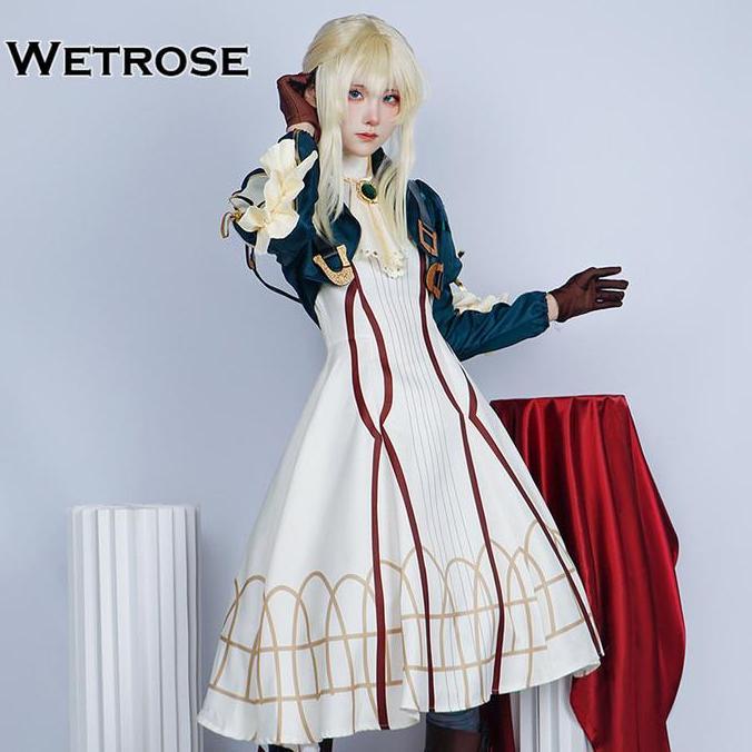 3DEBOZZSKA - WETROSE VIOLET EVERGARDEN VIOLET COSPLAY COSTUME KOSTUM DRESS SET