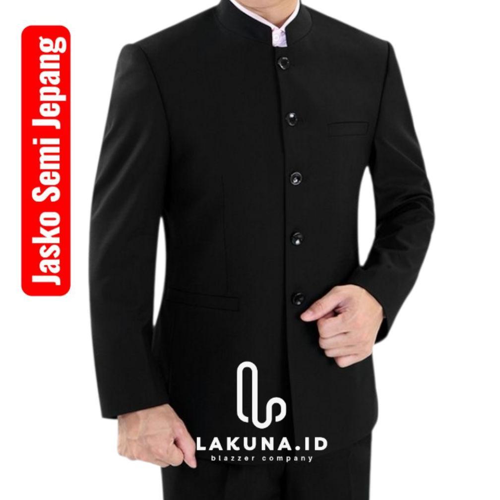 garansi lakuna.id-jasko pria dewasa polos kerah mandarin premium formal elegant anti kusut