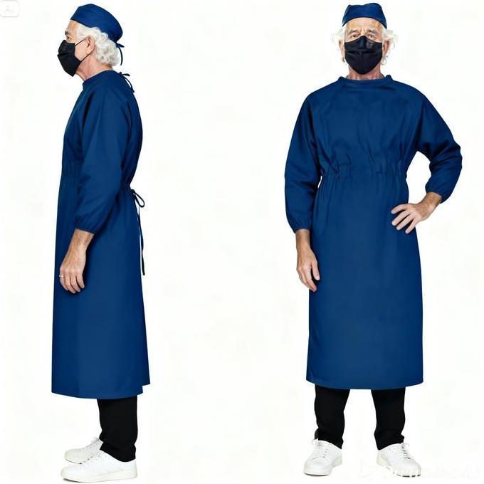Gown Dril Surgical Baju Operasi Unisex Jubah Operasi Medis Baju Bedah  Panjang