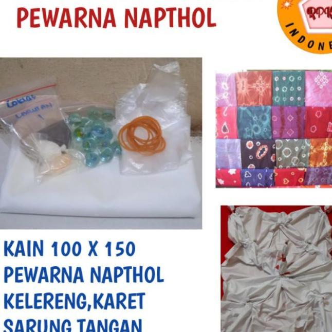Paket Batik Jumputan Kain 150X100 Dan Pewarna Naptol, Kelereng
