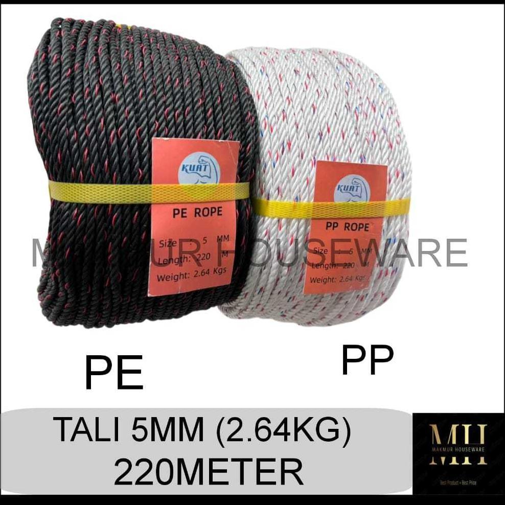 Tali Tambang 5Mm Panjang 220Meter 2,64Kgs / Tali Tambang Nilon 5Mm / Tali Tampar 5Mm