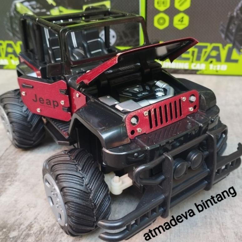 wajib punya bintang rc mainan anak mobil remote rc die cast jeep rubicon die cast nyala lampu led bu