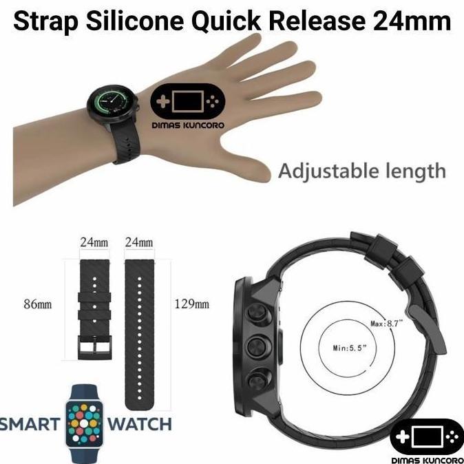 Strap Silicone Quick Release 24mm north edge apache 3 range 5 silikon tali