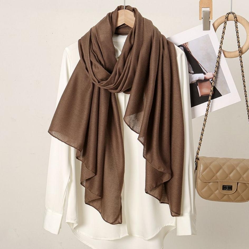 Syal Selendang Pashmina Voal Shawl Catton Premium Scarf Jumbo 185*85 Cotton Voal Hijab Shawl Import 