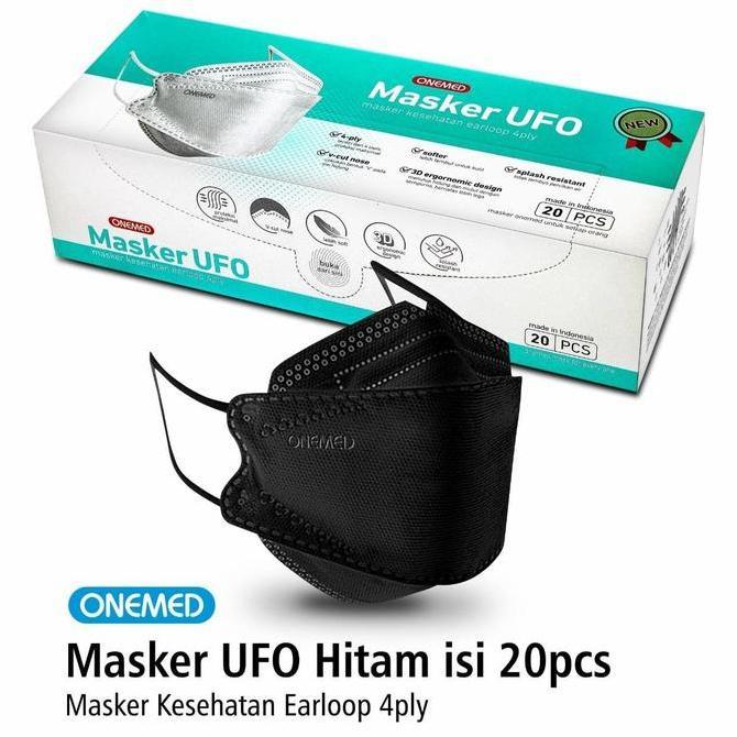 masker ufo onemed hitam/ masker medis onemed kf94 hitam