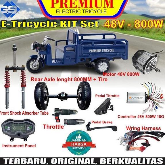 Terlaris Ev / Electric Vehicle / Electric Tricycle / Kit 48V -72V, 800W - 2000W