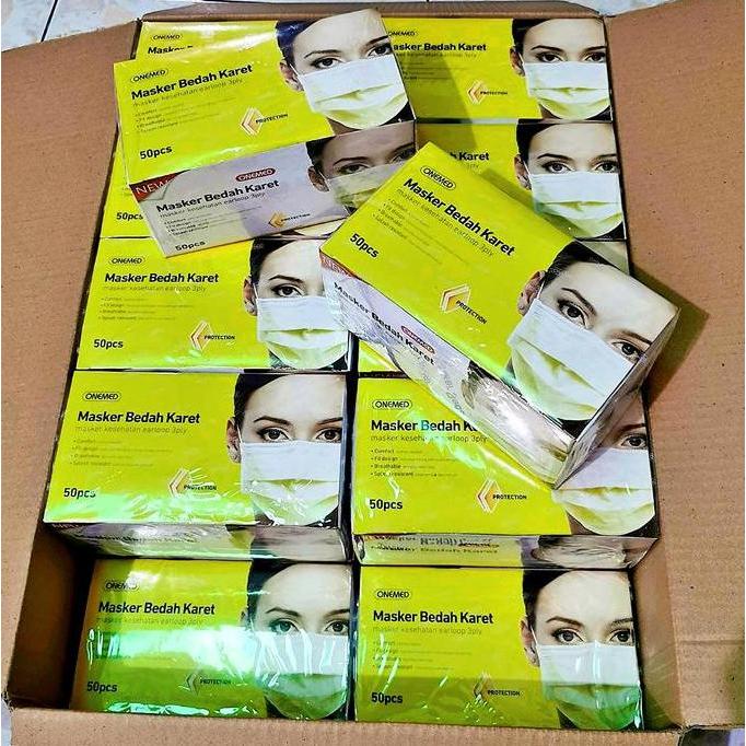 Masker Medis Kuning 20 box Masker Medis Onemed Grosir 1 karton