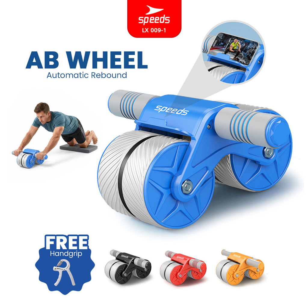 SPEEDS AB Wheel Roller Abdominal Roller Alat Olahraga Body Exercise Fitness Gym 009-1 BIRU