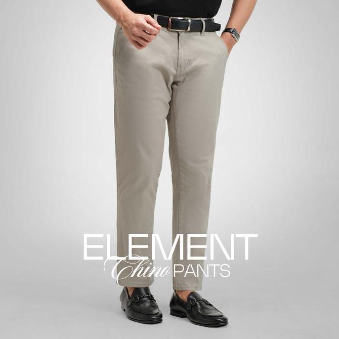 FARAHAMEL12 - CUTOFF ELEMENT CHINO PANTS CELANA BASIC PRIA PANJANG REGULAR FIT STRETCH