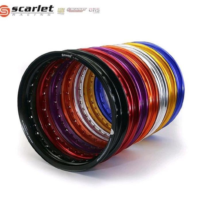 VELEG ,VELG,  PELEK RING 14 SCARLET ALUMINIUM ALOY UKURAN 140,160,185,215 WRNA HITAM, MERAH, SILVER,