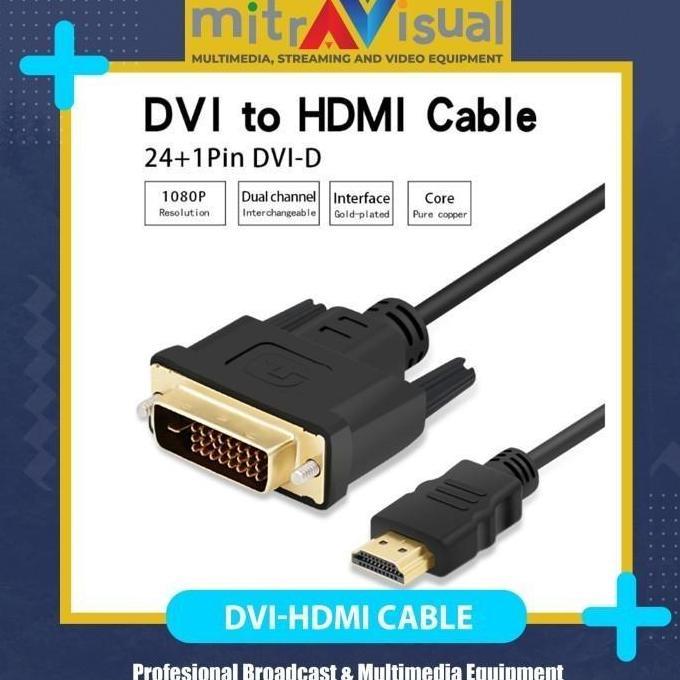 Magnus Kabel DVI to HDMI 24+1 PIN DVI-D 1.5 Meter Profesional Broadcast & Multimedia Equipment
