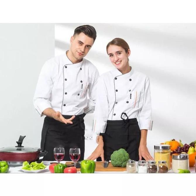 Baju Koki Seragam Koki Seragam Chef Lengan Panjang