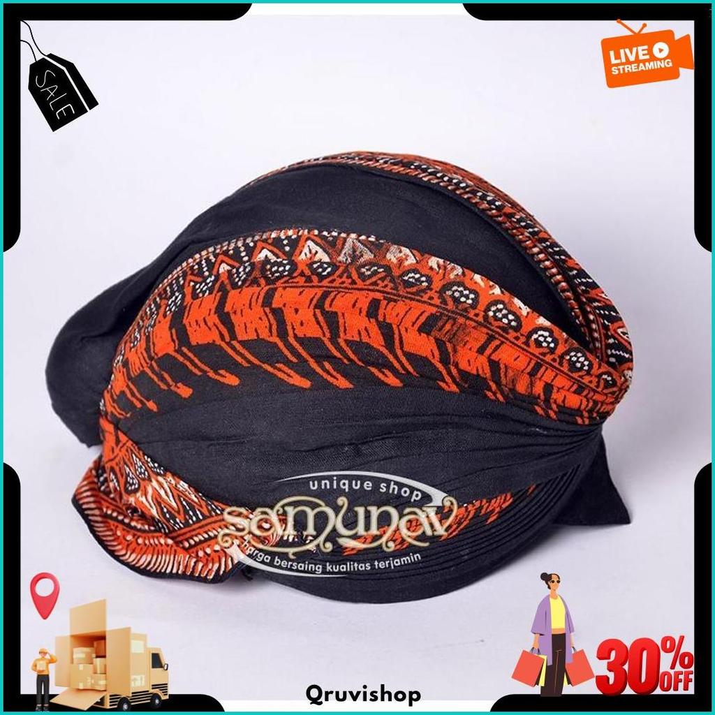 Blangkon Lipat Jogja Jebeh Motif Batik Iket Murah Bisa Dilipat Banyak Diminati