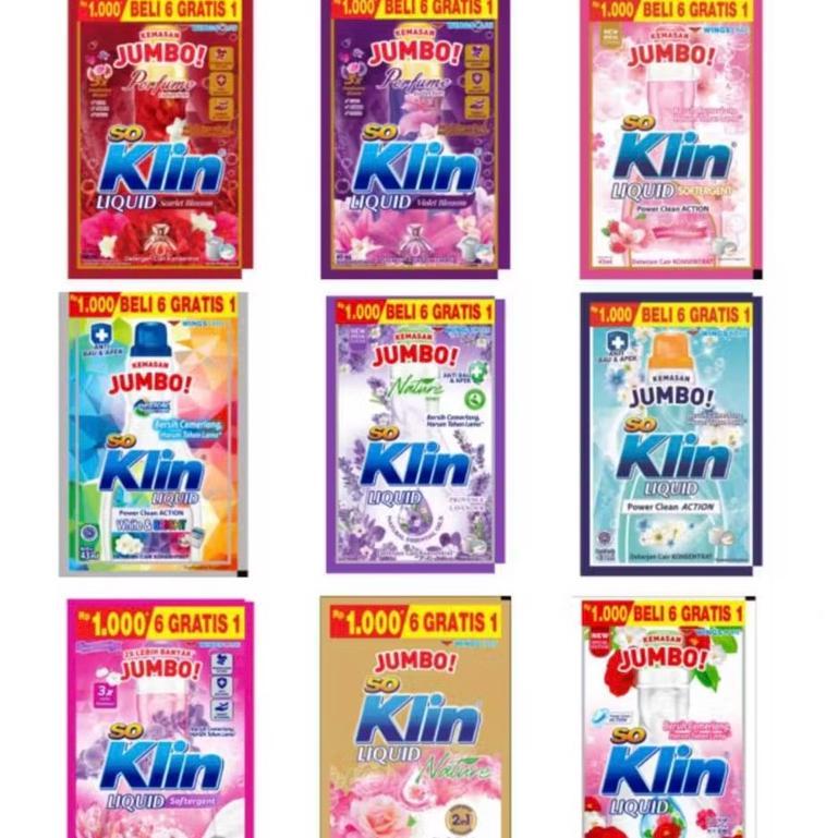 SOKLIN CAIR JUMBO LIQUID 1000 SOKLIN CAIR LIQUID JUMBO / 1 RENCENG ISI 14 SACHET renceng satuan ecer