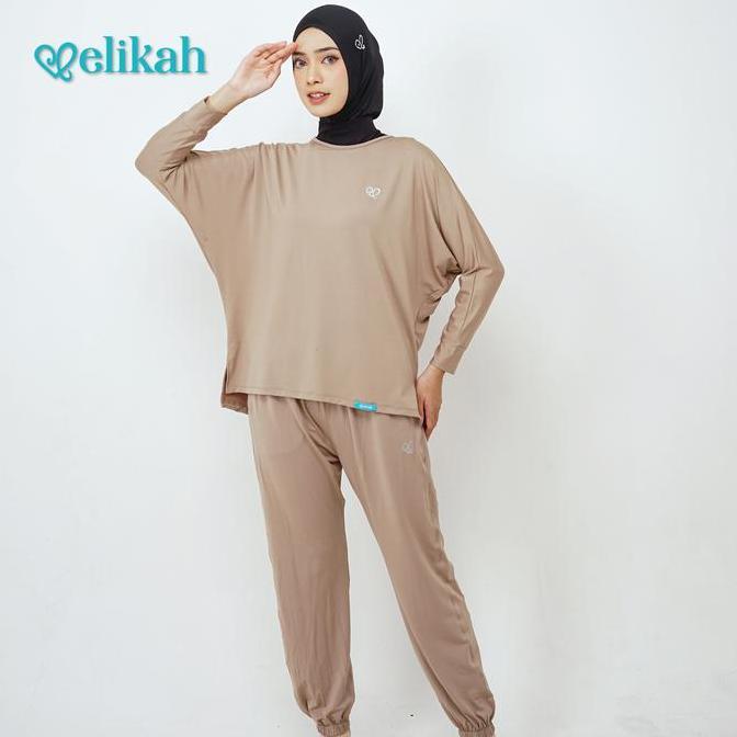 Promo [Terbaru] Elikah One Set Baju Olahraga Wanita Muslim Elsanum Sport Polynilon