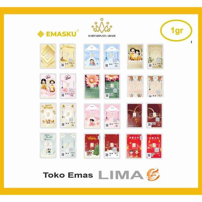 Nafelashop6 - Logam Mulia Emas 1 Gram 24K 99.99 Emasku Hartadinata By Toko Emas Lima