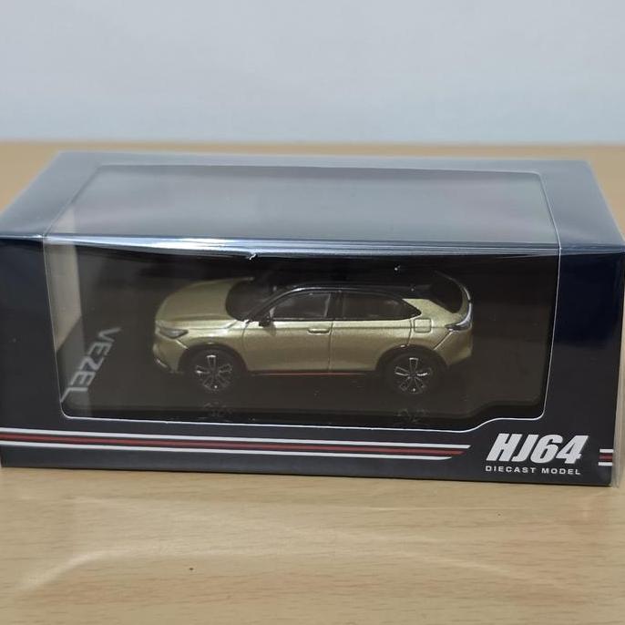 Hobby Japan HJ642071K Honda Vezel Khaki Diecast Koleksi Mobil Mainan Mini Scale 1/64 Hotwheels Langk