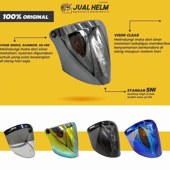 Testa- Kaca Helm Bogo Snail F19A ( Helm Cargloss / Retro / Klasik / Visor )