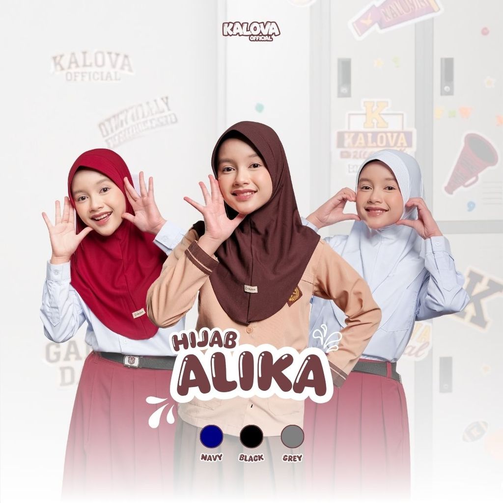 Kalova - Alika Jilbab Instan Anak Jersey Ukuran S Pad