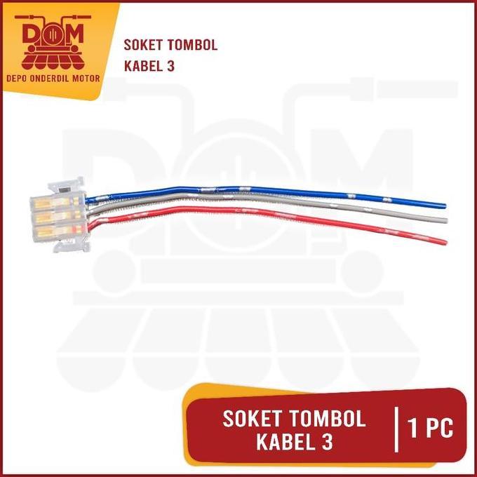 periperwy / Soket Tombol Riting Kabel 3 (PSP) Cop Fiting Socket Saklar Sen Knop Lampu Dim Motorcycle