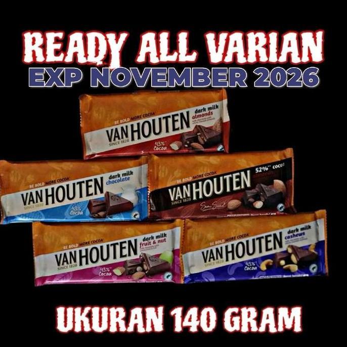 [Exp NOV 2026] MULUS vanhouten almond jumbo dark chocolate 140g / coklat vanhouten jumbo cadbury dai